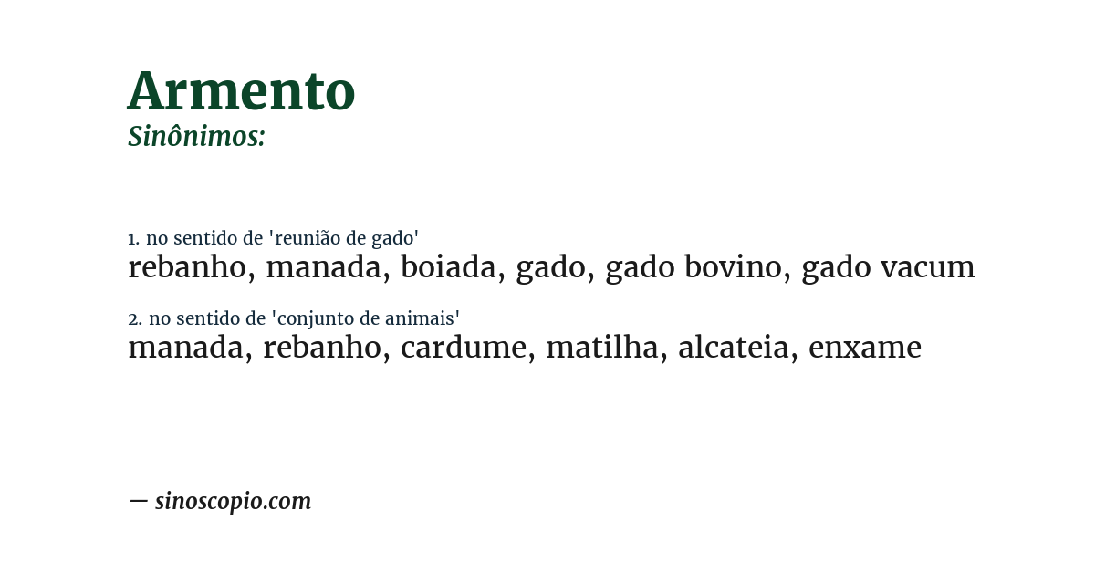 Sinônimo de armento