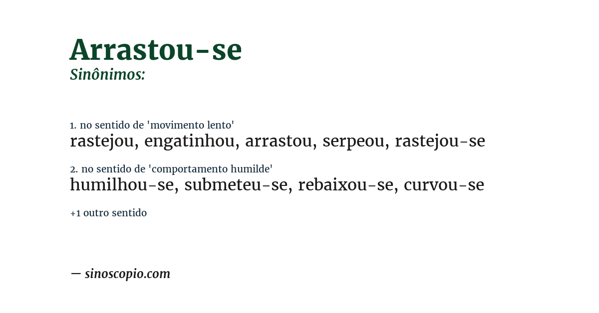 Sinônimo de arrastou-se