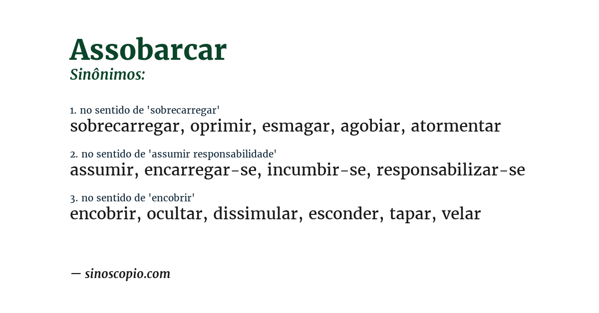 Sinônimo de assobarcar