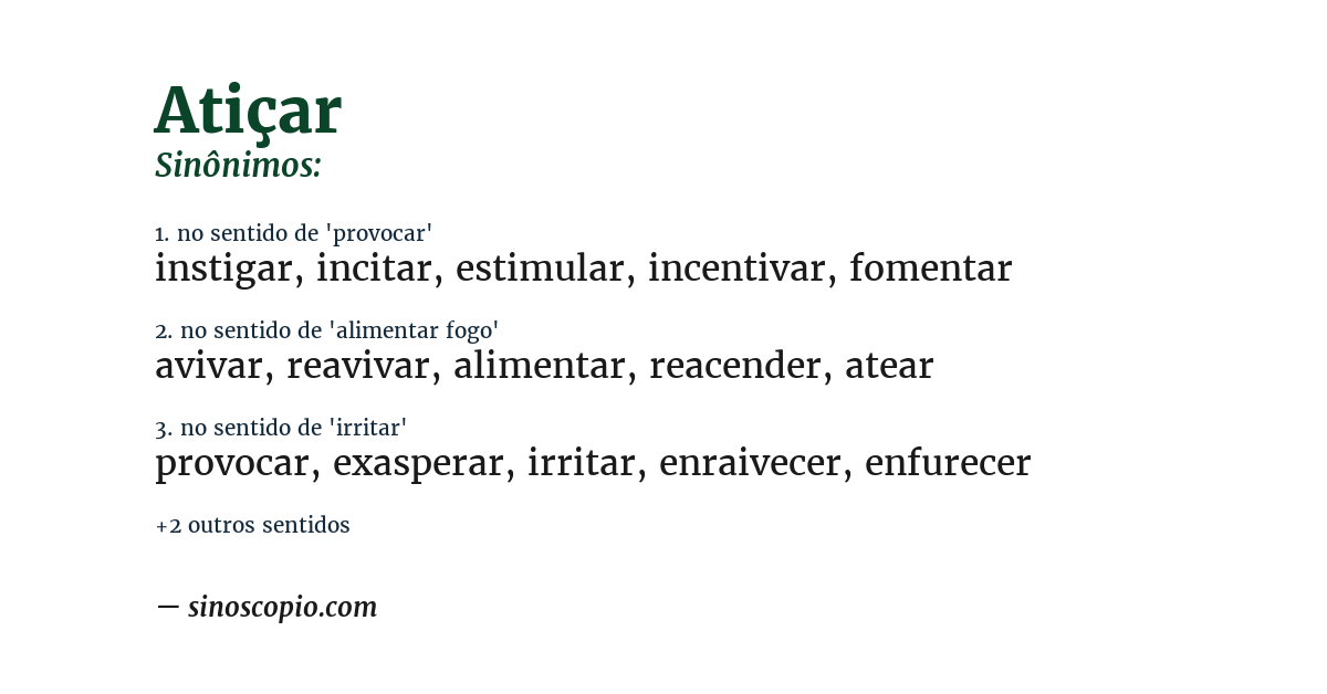 Sinônimo de atiçar