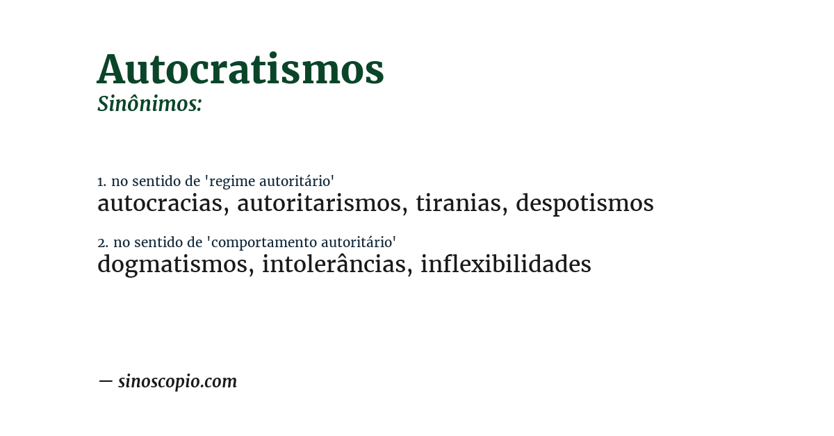 Sinônimo de autocratismos