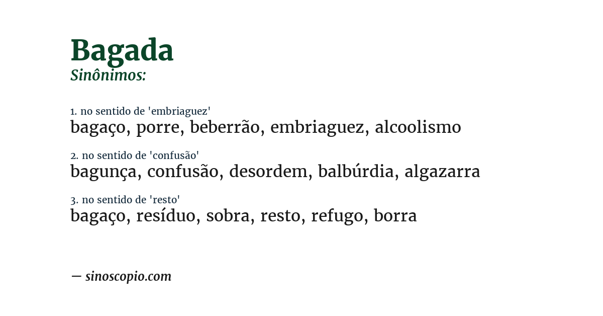Sinônimo de bagada