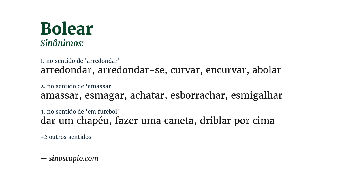 Sinônimo de bolear