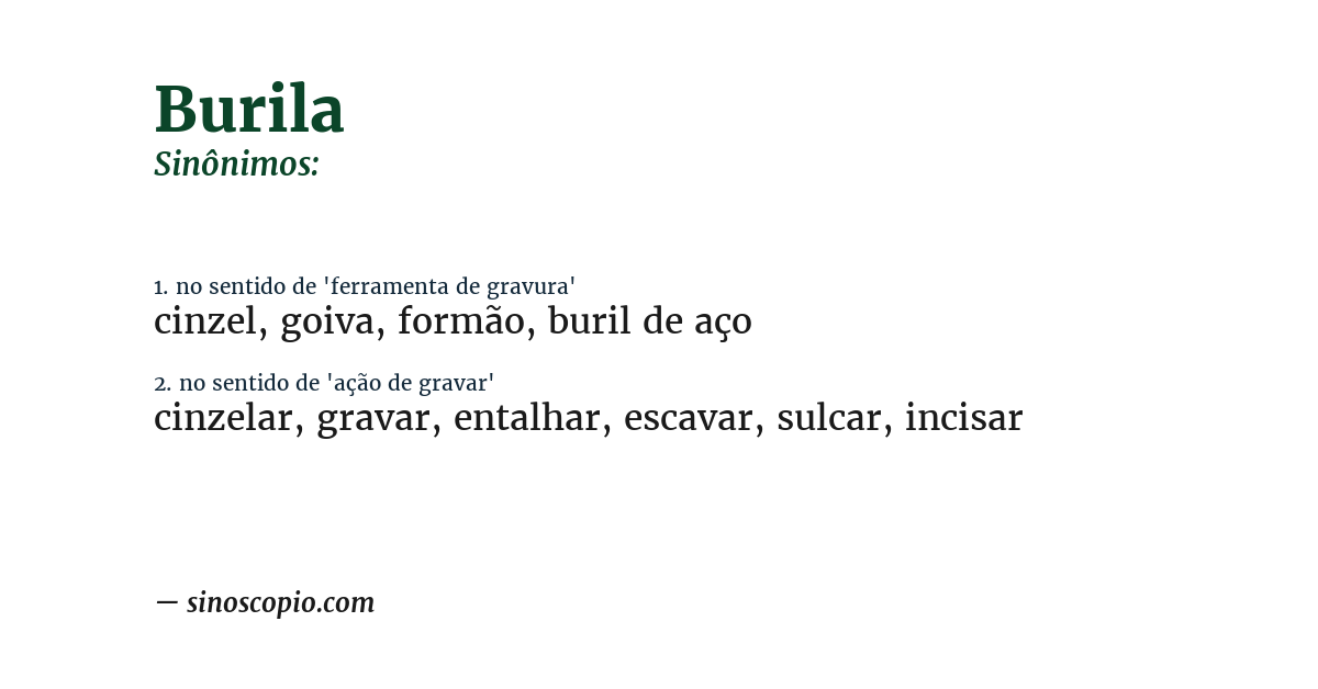 Sinônimo de burila