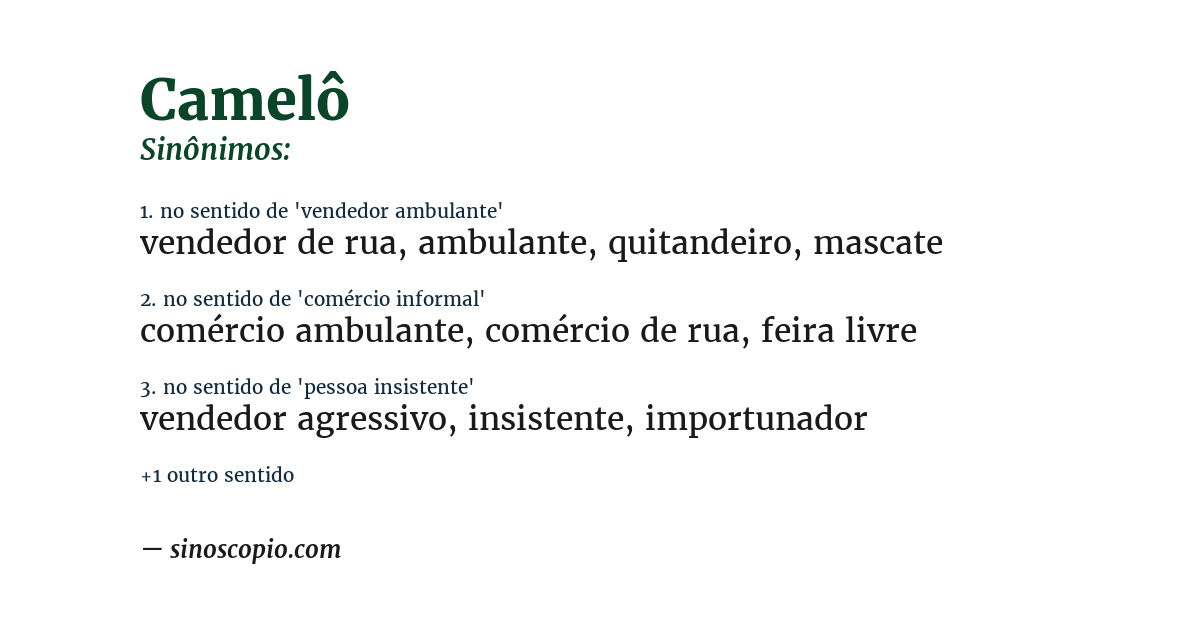 Sinônimo de camelô