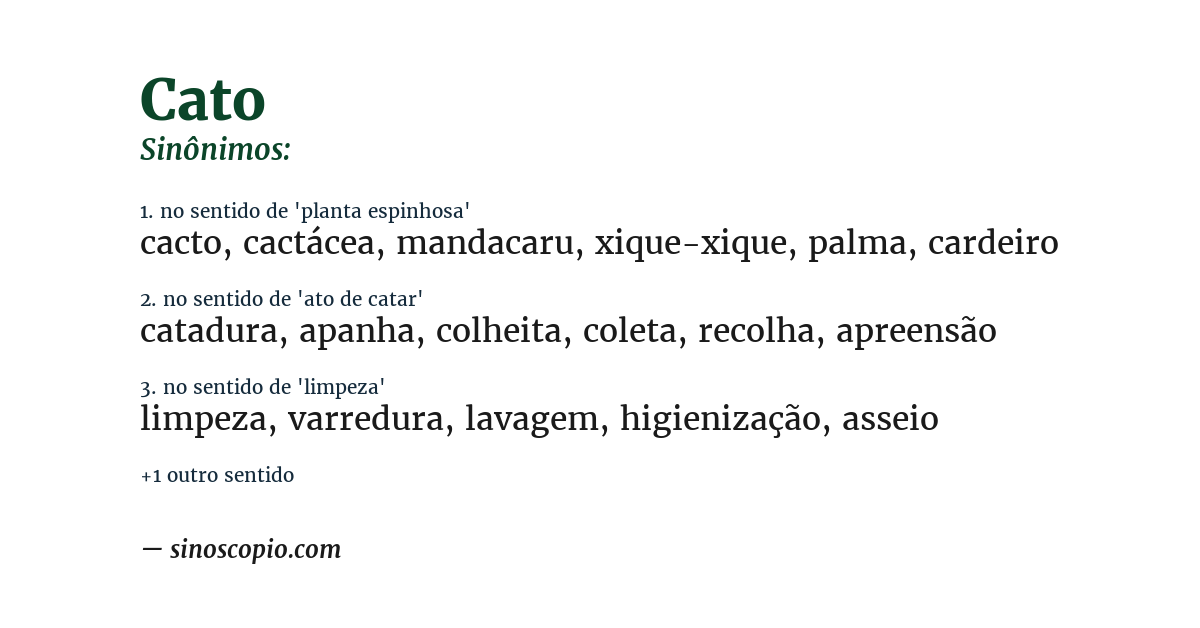 Sinônimo de cato