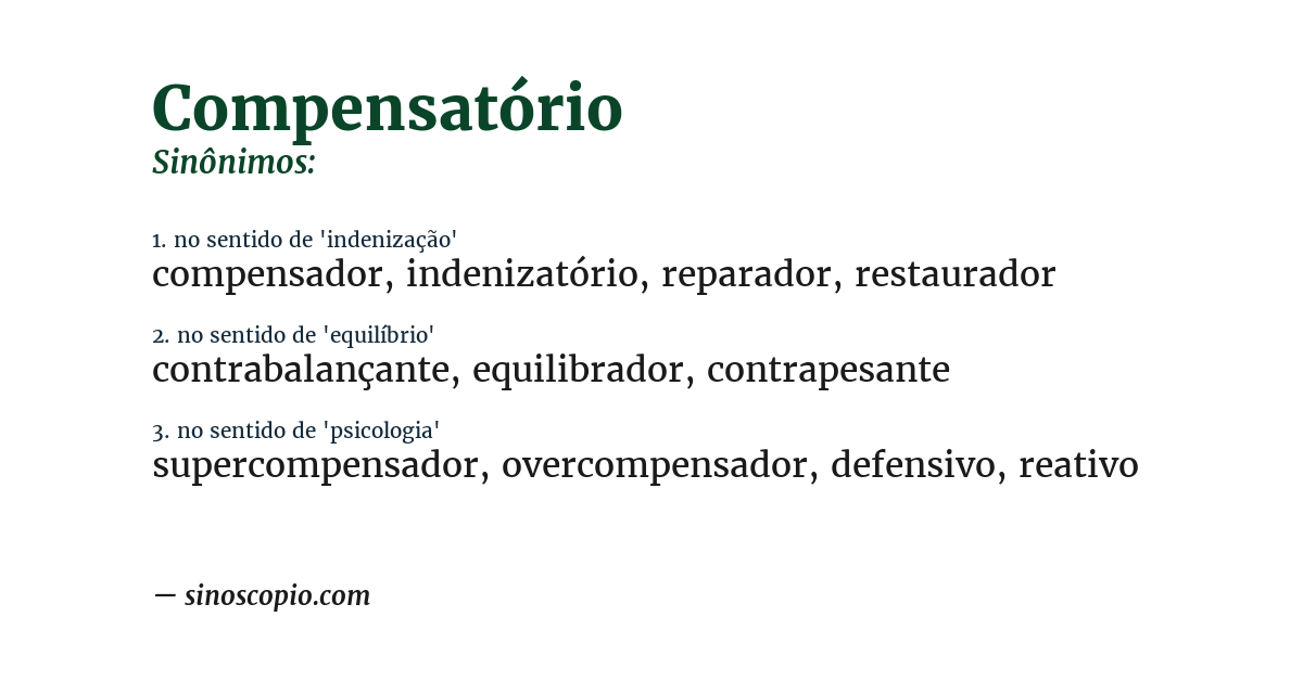 Sinônimo de compensatório