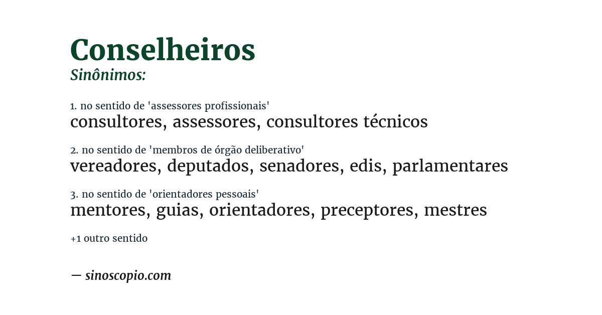 Sinônimo de conselheiros