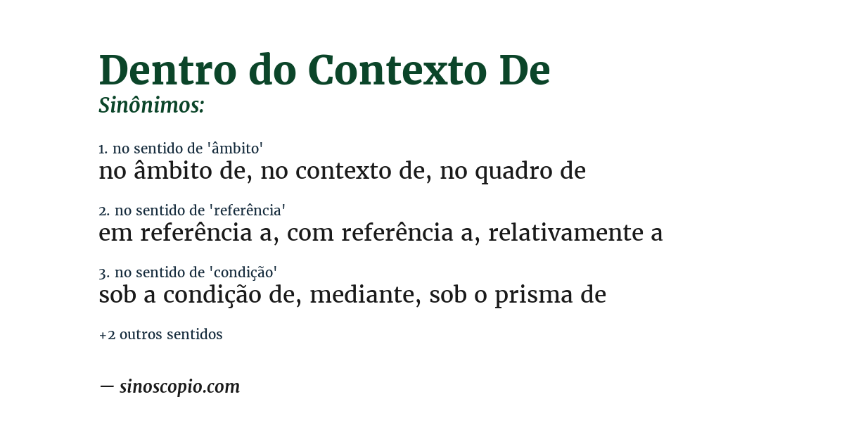 Sinônimo de dentro do contexto de