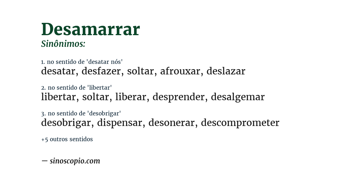 Sinônimo de desamarrar