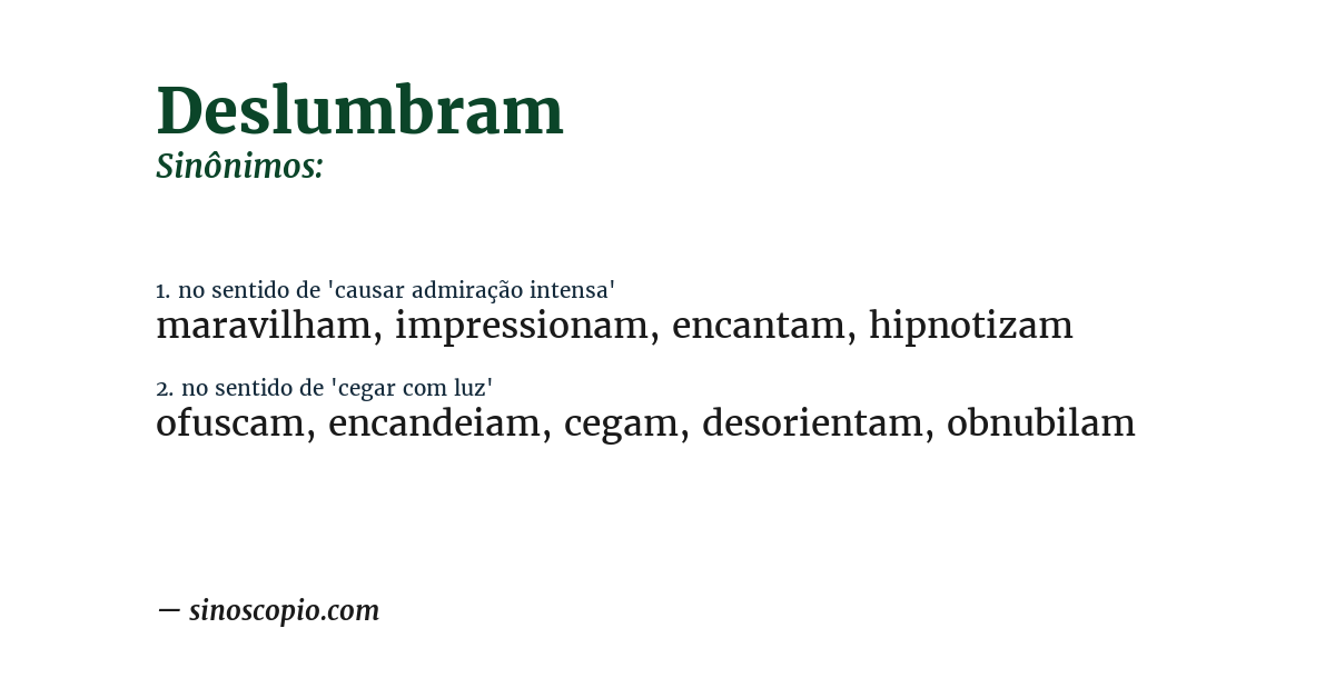 Sinônimo de deslumbram