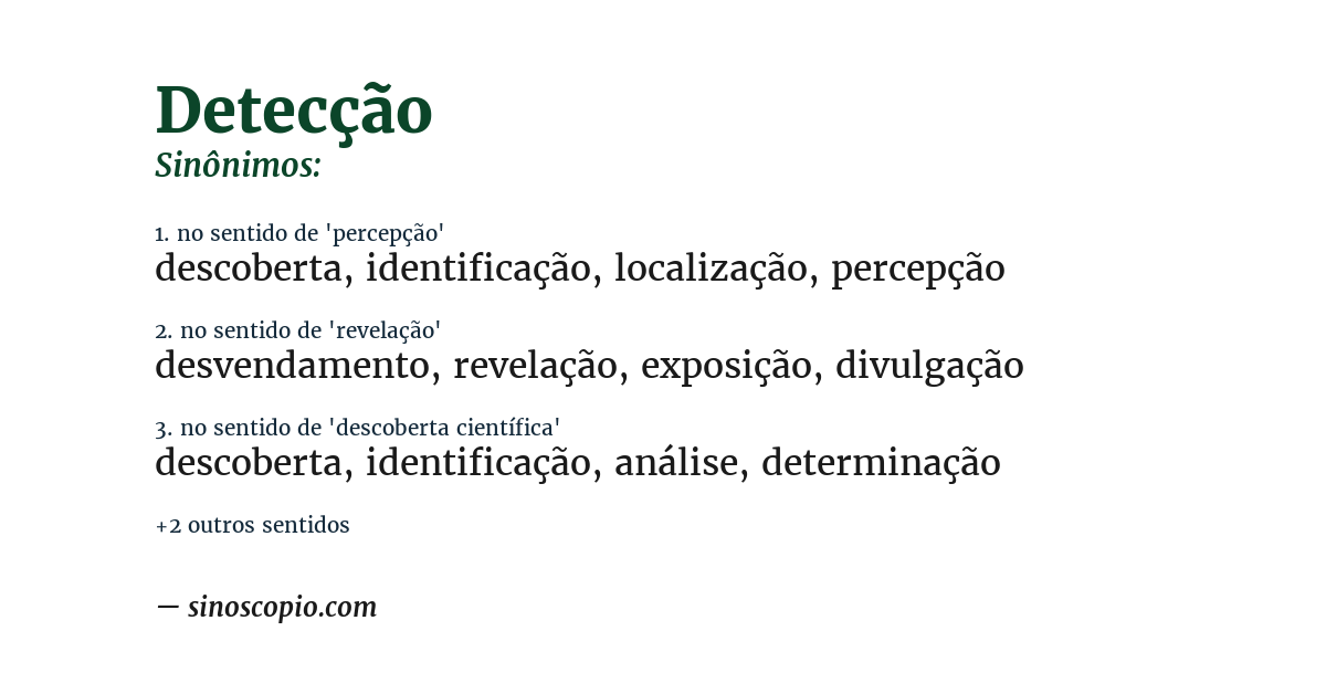 Sinônimo de detecção