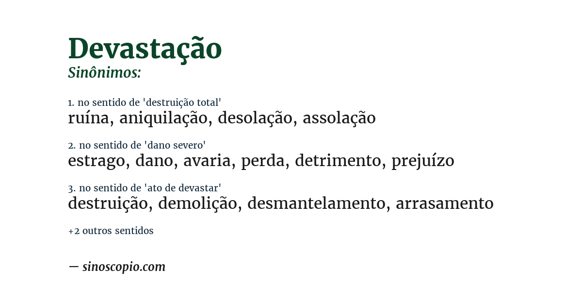 Sinônimo de devastação