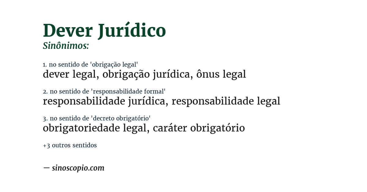Sinônimo de dever jurídico