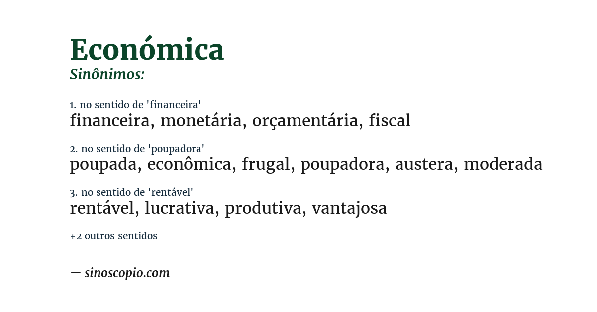 Sinônimo de económica