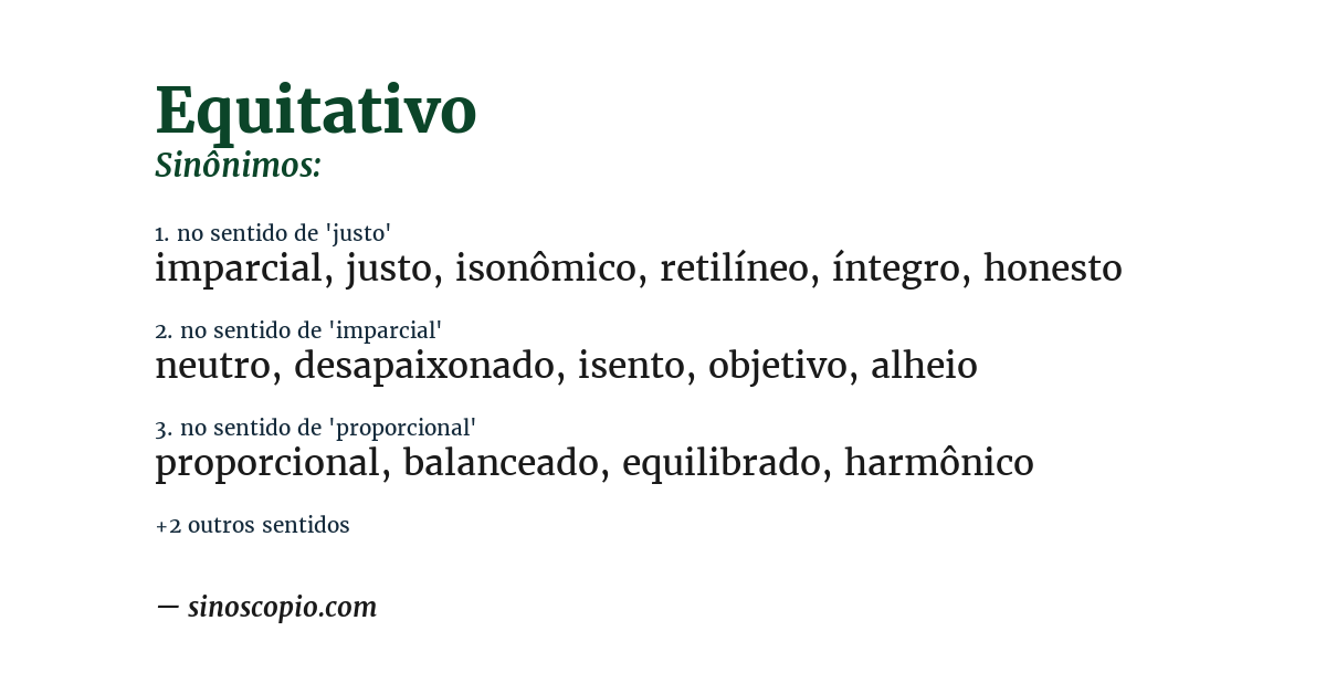 Sinônimo de equitativo