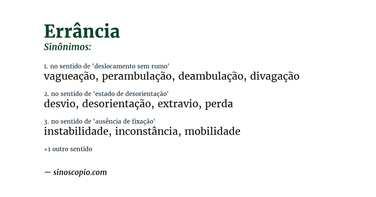 Sinônimo de errância
