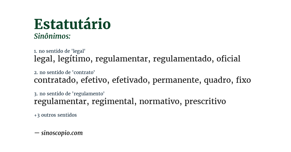 Sinônimo de estatutário