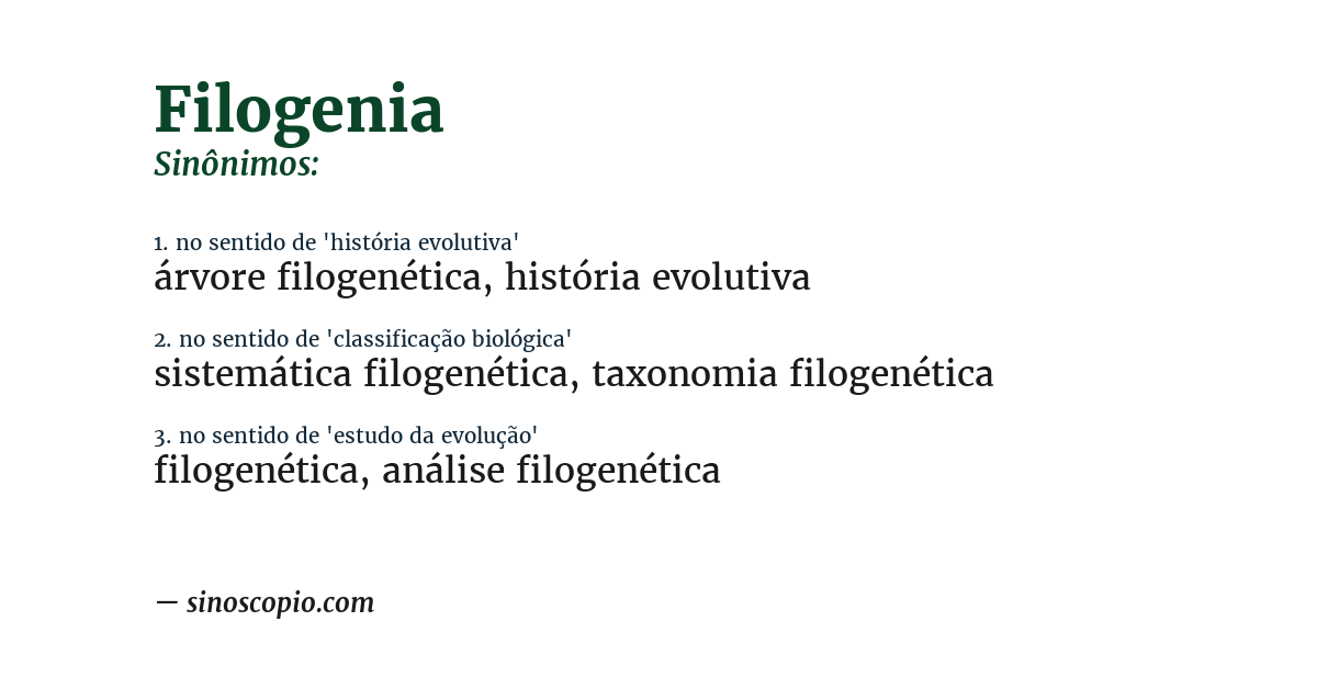 Sinônimo de filogenia