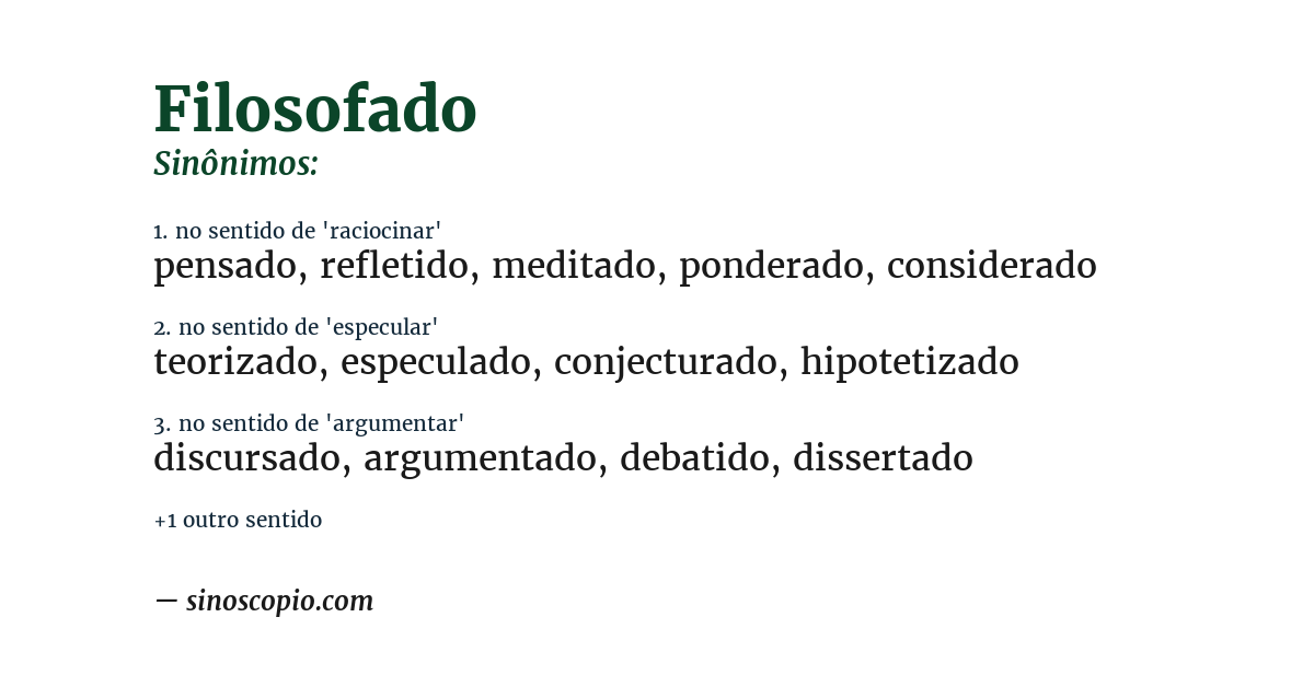 Sinônimo de filosofado