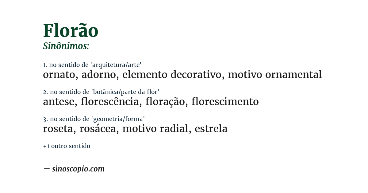 Sinônimo de florão