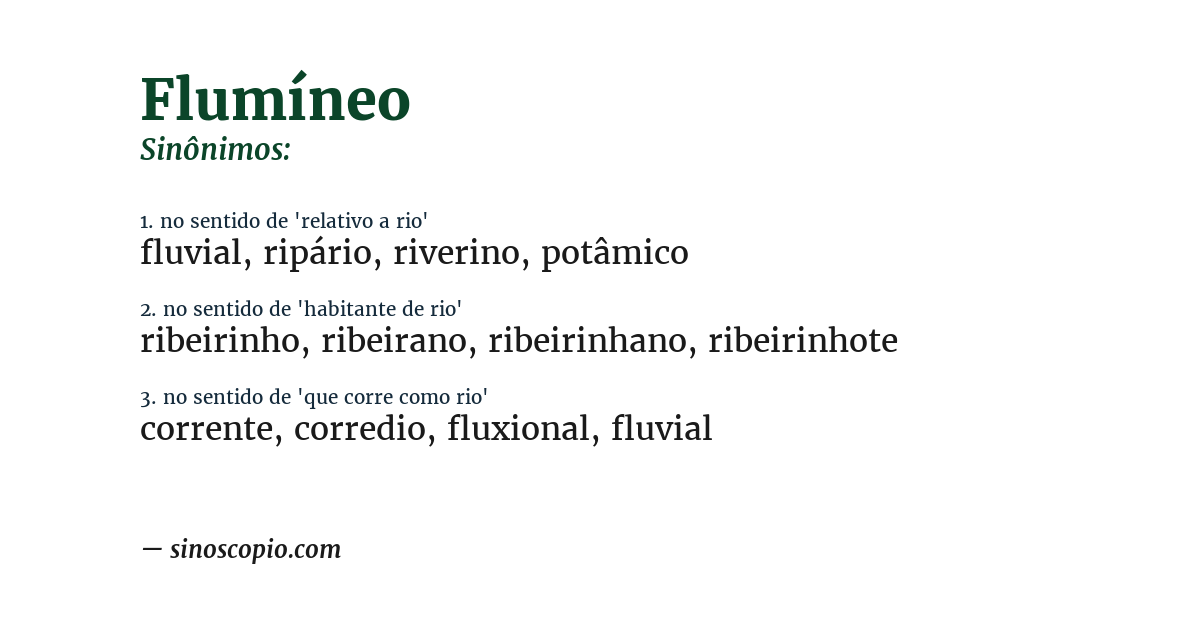 Sinônimo de flumíneo