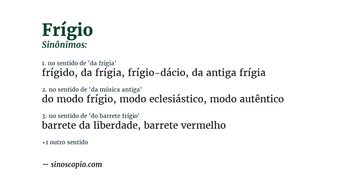 Sinônimo de frígio