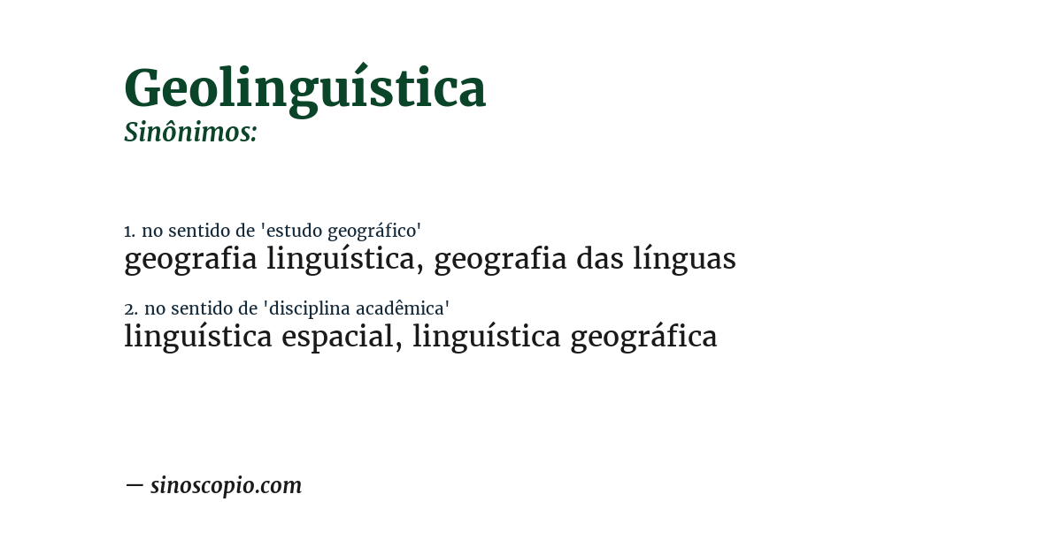 Sinônimo de geolinguística