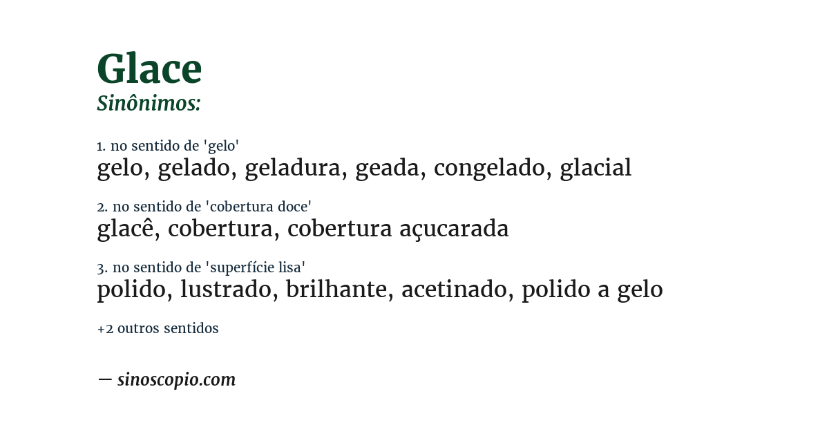 Sinônimo de glace