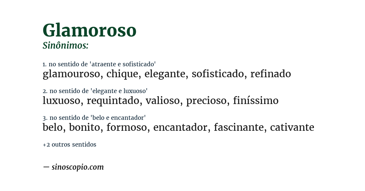 Sinônimo de glamoroso