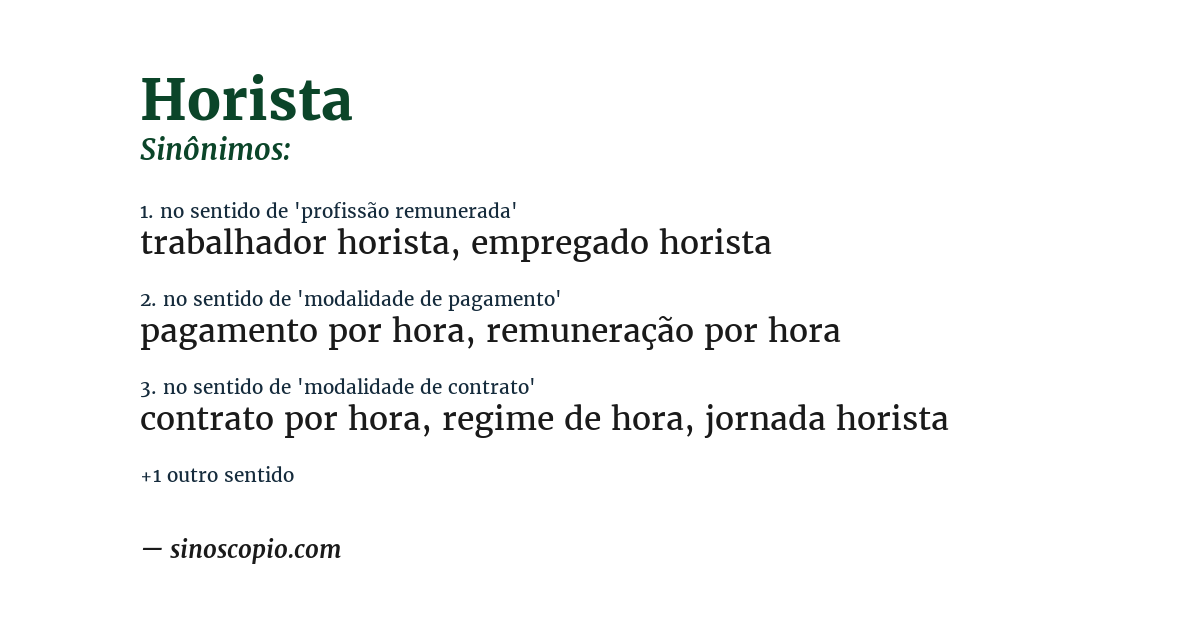 Sinônimo de horista