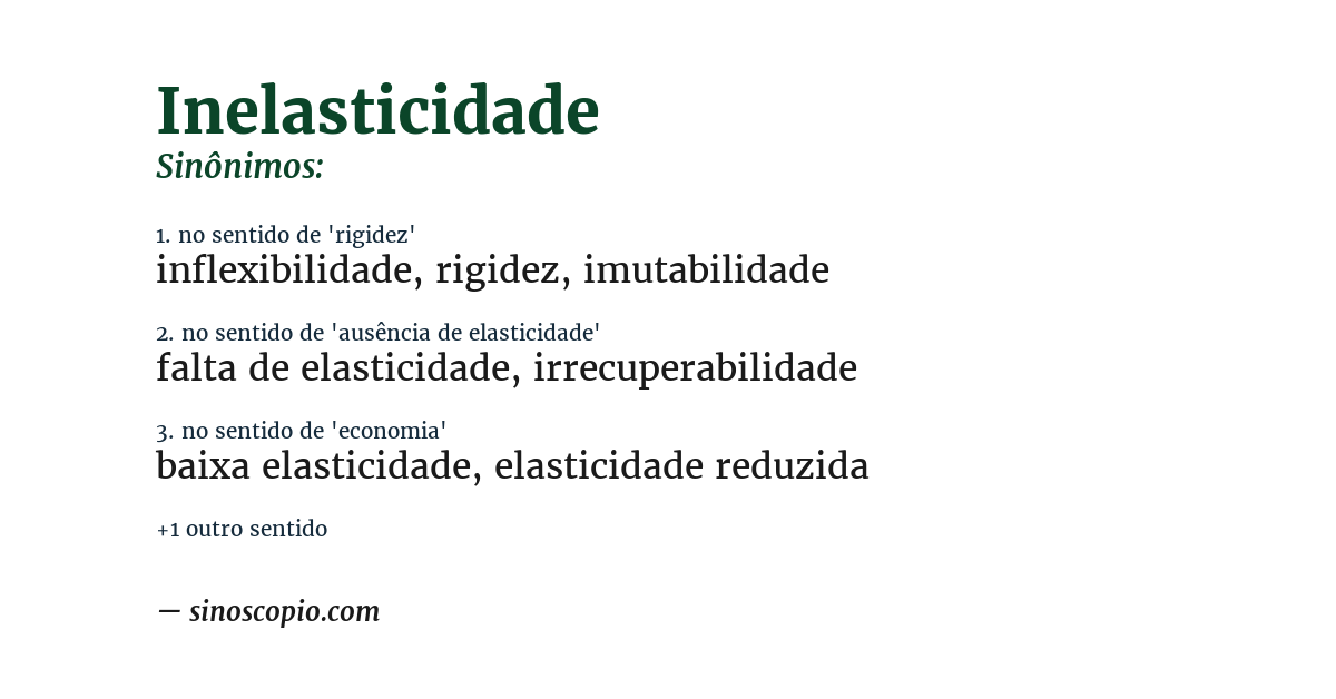 Sinônimo de inelasticidade