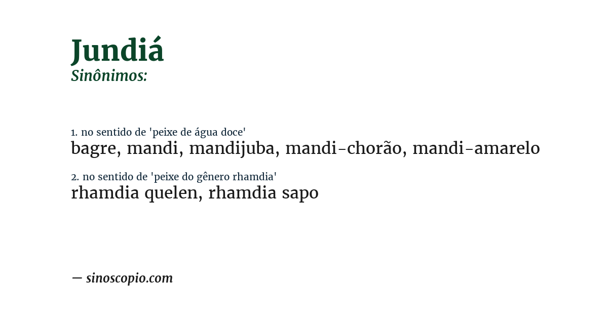 Sinônimo de jundiá