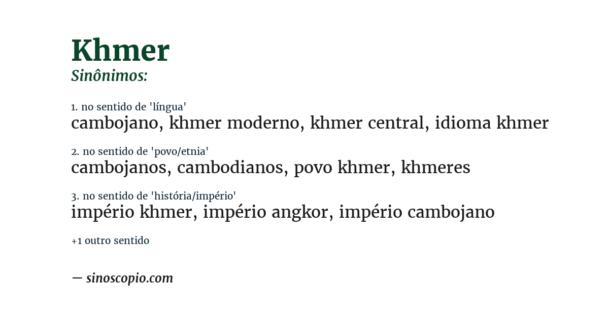 Sinônimo de khmer