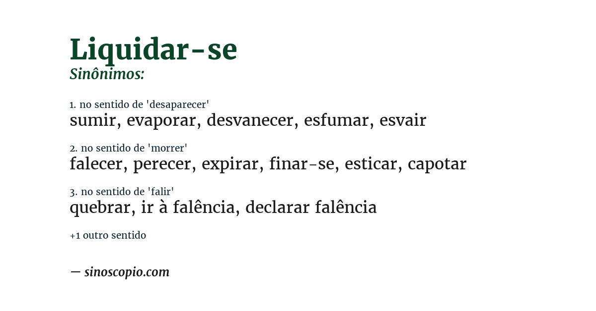 Sinônimo de liquidar-se