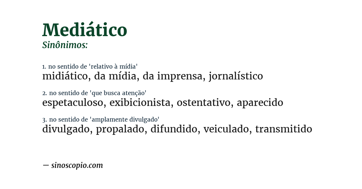 Sinônimo de mediático