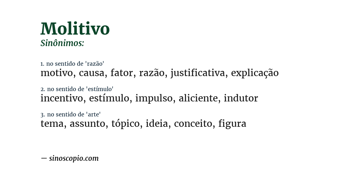 Sinônimo de molitivo