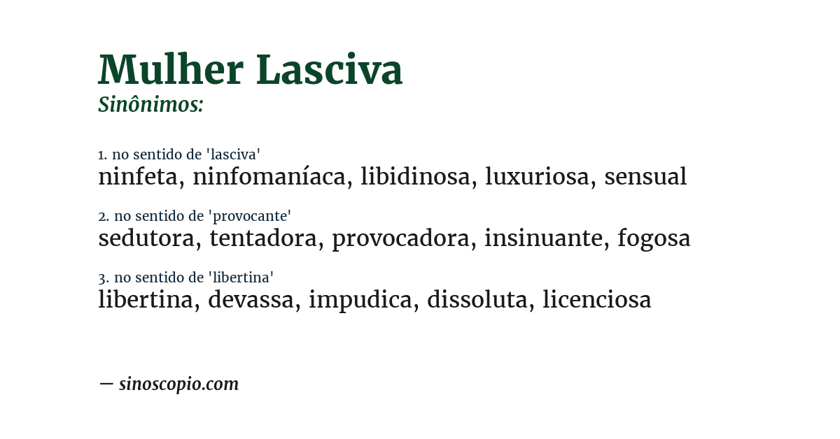 Sinônimo de mulher lasciva