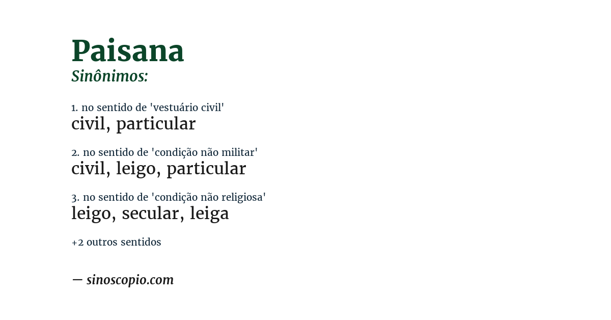 Sinônimo de paisana