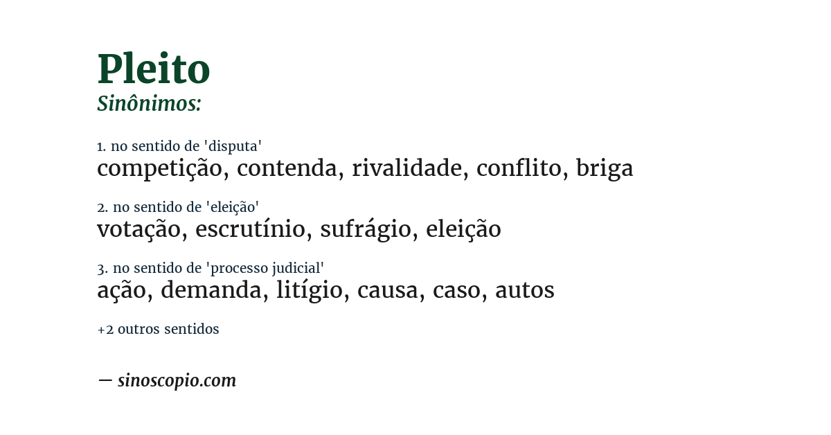 Sinônimo de pleito
