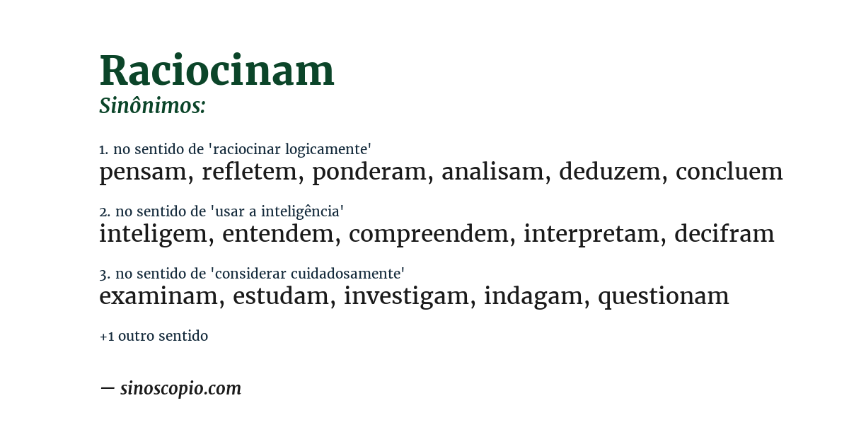 Sinônimo de raciocinam