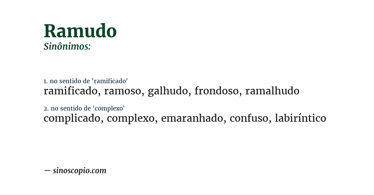 Sinônimo de ramudo