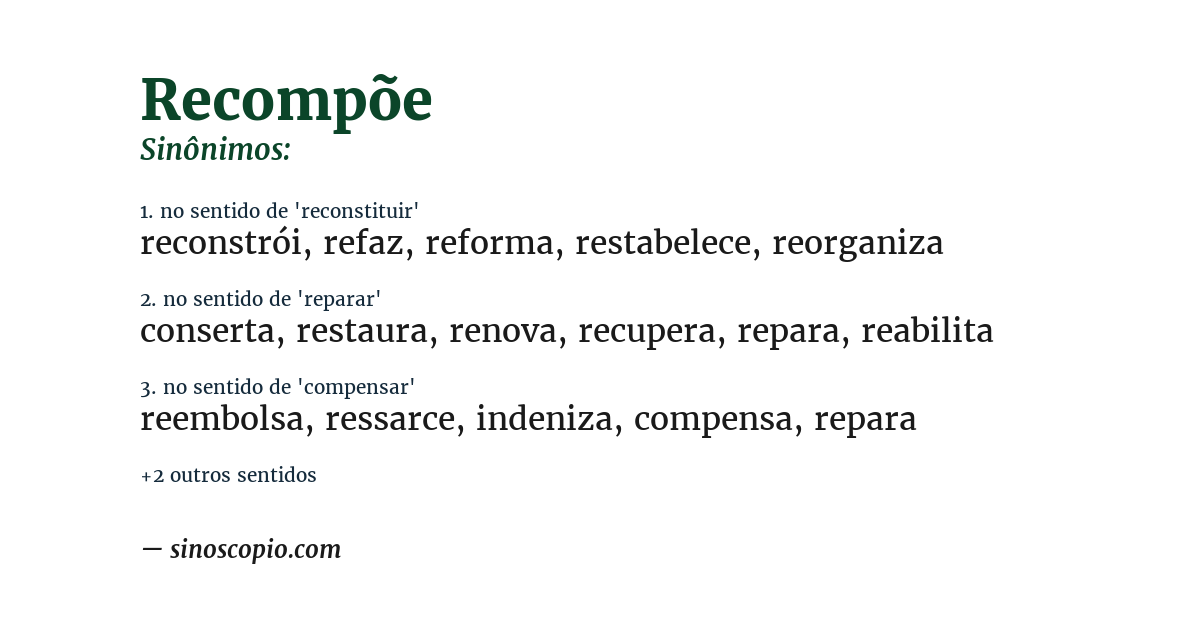 Sinônimo de recompõe