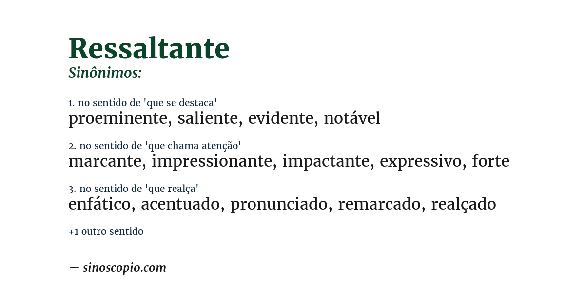Sinônimo de ressaltante