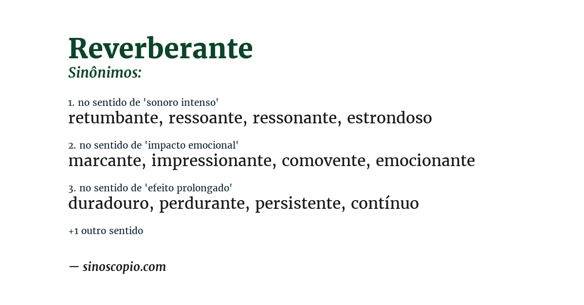 Sinônimo de reverberante