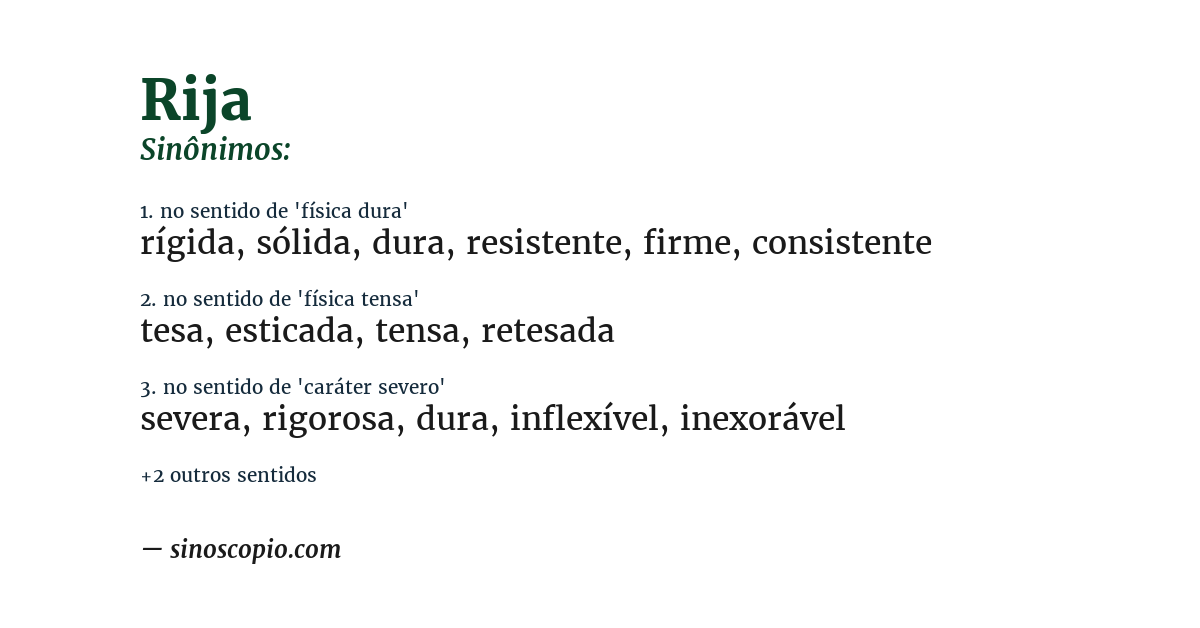 Sinônimo de rija