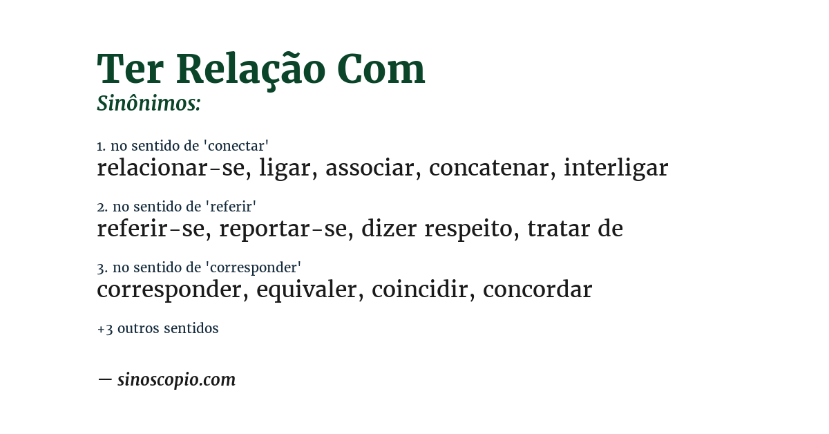 Sinônimo de ter relação com