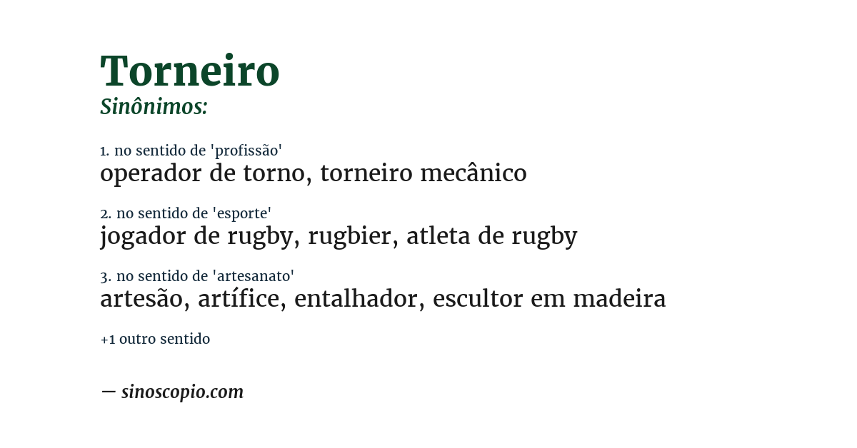 Sinônimo de torneiro