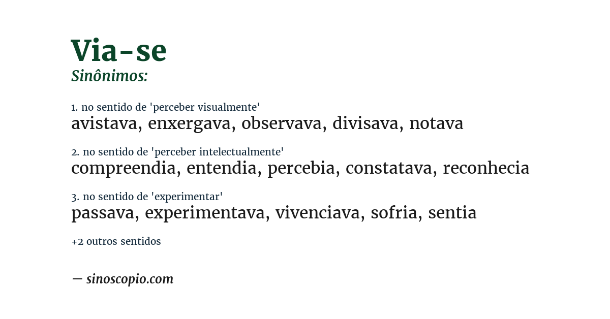 Sinônimo de via-se