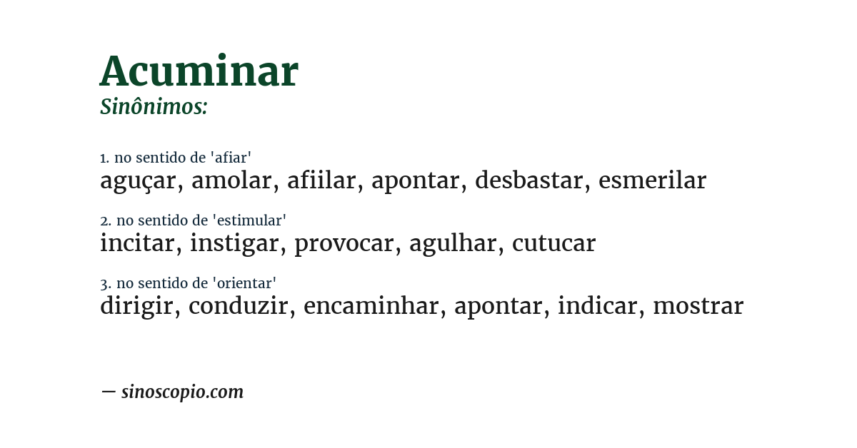 Sinônimo de acuminar